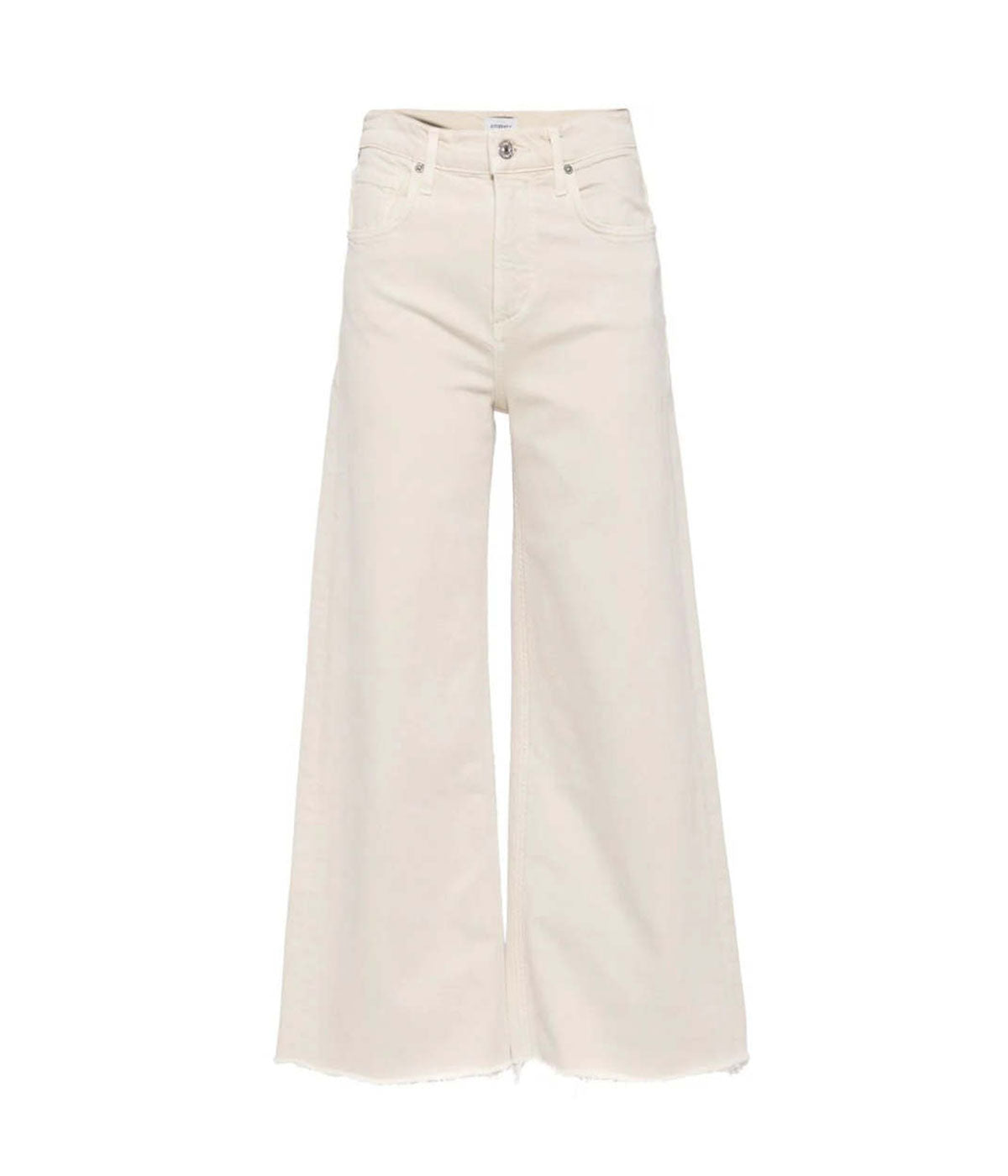 vintage-inspired silhouette features a high waist and relaxed top block for a flattering, comfortable fit.ALT text: Almondette wide leg jeans with high waist and cropped inseam for a flattering and modern fit