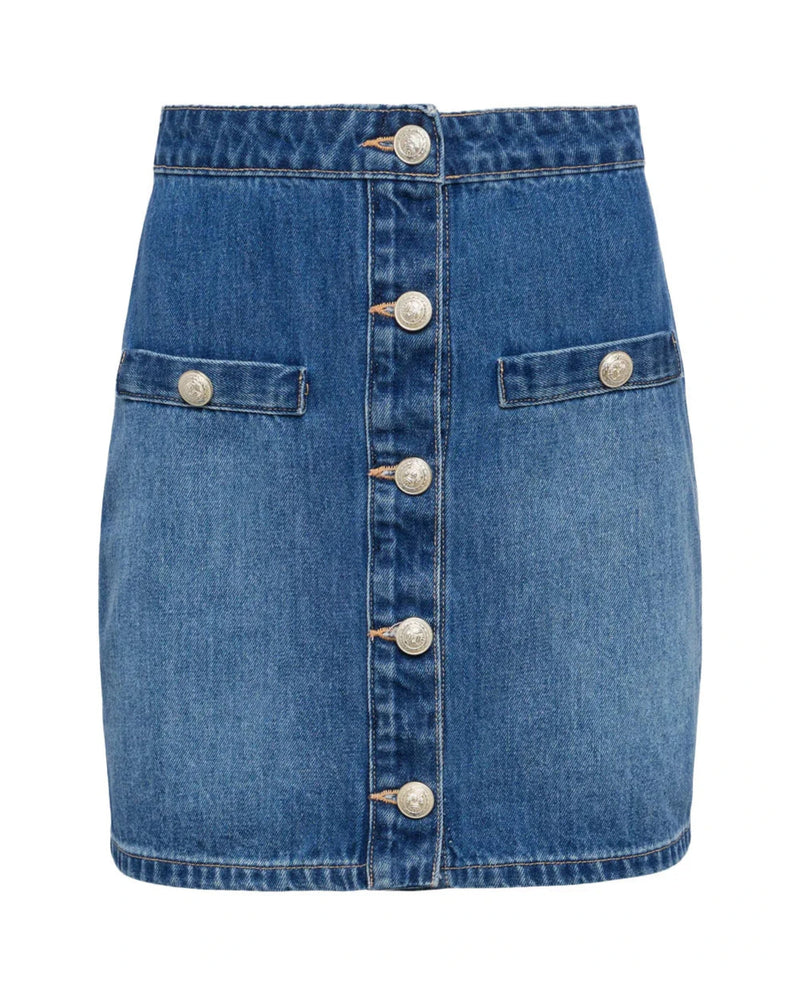 Kris Button Front Mini Skirt in Hilmar