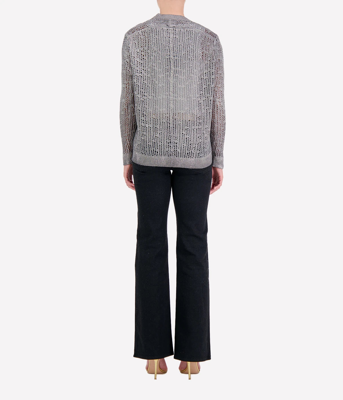 Laminated Net Stitch Round Neck in Huskey