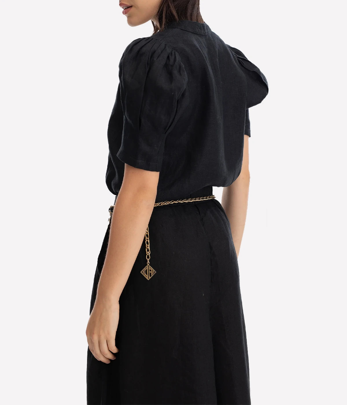Anthina Linen Shirt in Black