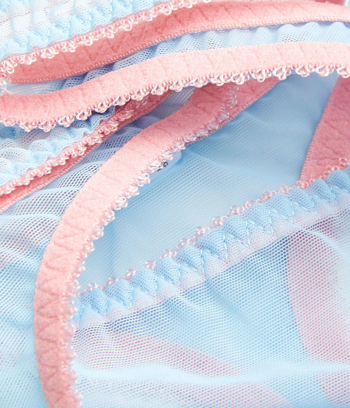 Layla Tulle Thong in Pastel Blue