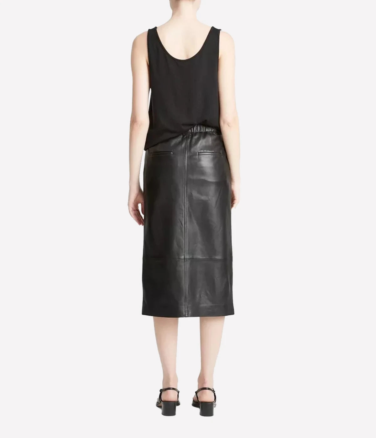 Leather Trouser Skirt in Black