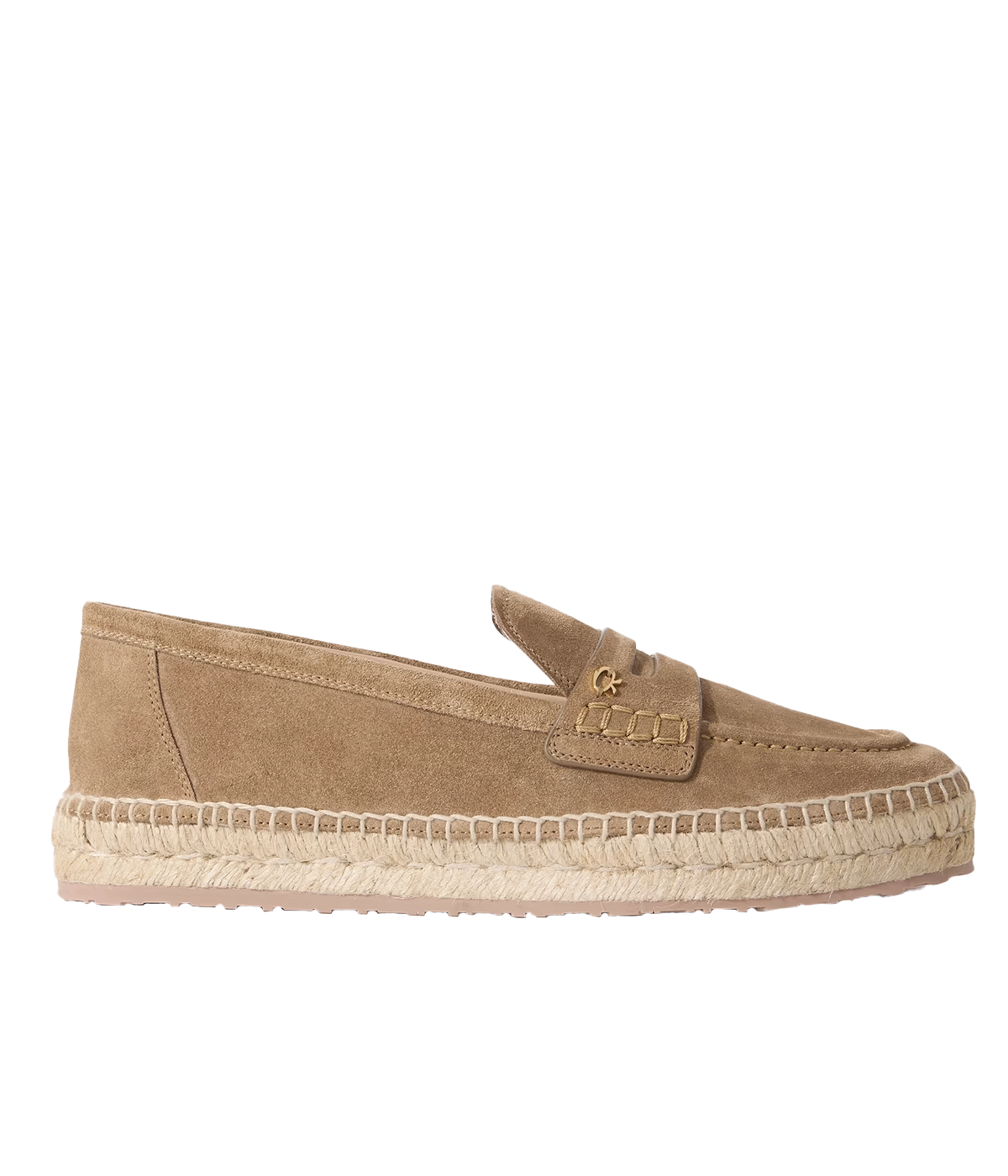 ALT text: Gianvito Rossi Lido Espadrilles in brown suede with jute sole and signature ribbon detail.