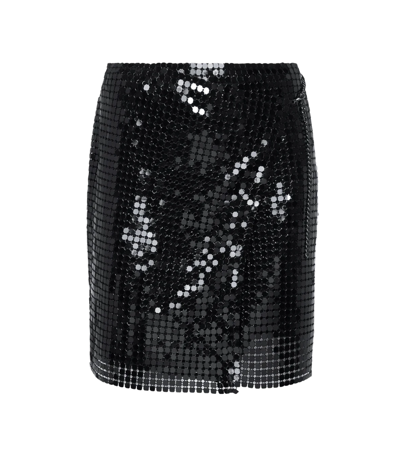 Liza Chainmail Wrap Skirt in Black