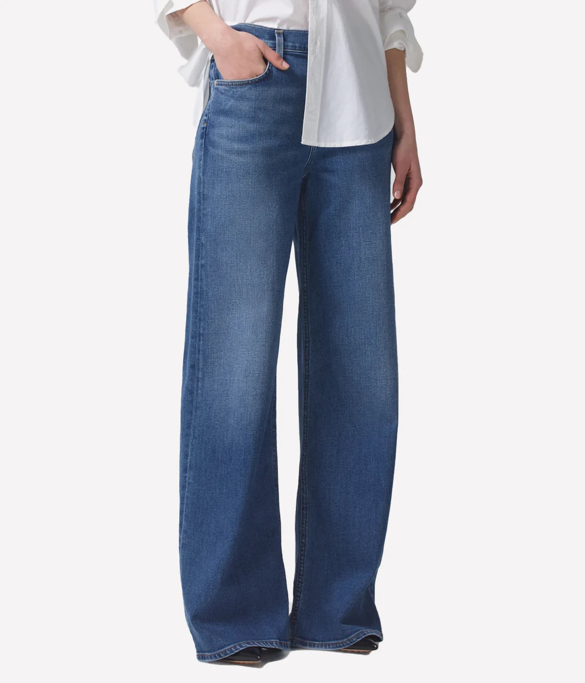 Loli Mid Rise Baggy Jean in Palazzo