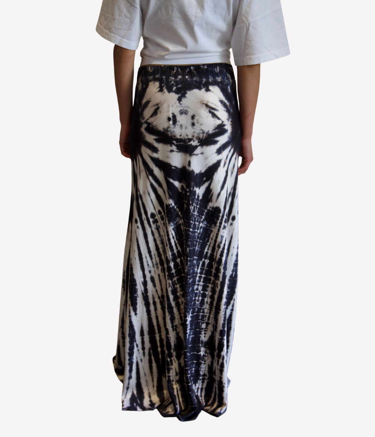 *FINAL SALE* Long Bias Cut Skirt in Black Spider Web