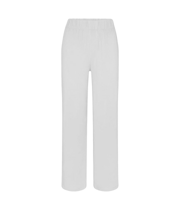 An everyday lounge pant made from 100% cotton, with elasticated waistband and flattering wide leg. Throw on and go, everyday lounge wear, comfortable, made in the USA, chic pyjamas.  
