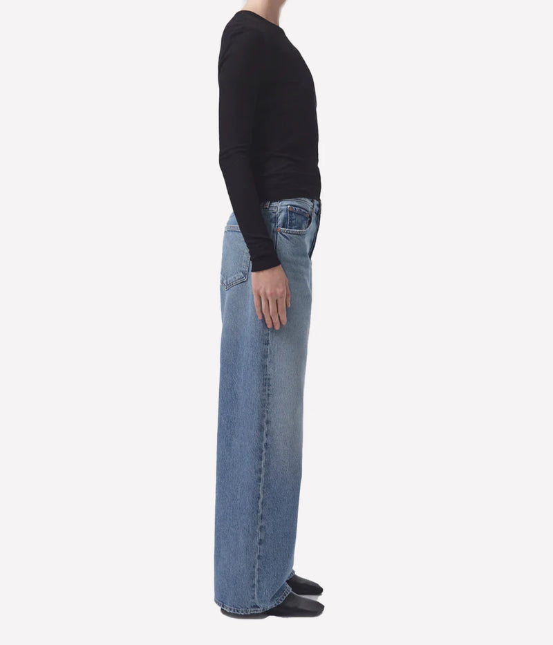 The denim is a light blue wash and is designed for maximum comfort and a flattering fit.