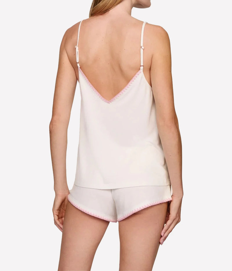 Frida Cami Short PJ Set In Ivory Pink Nectar