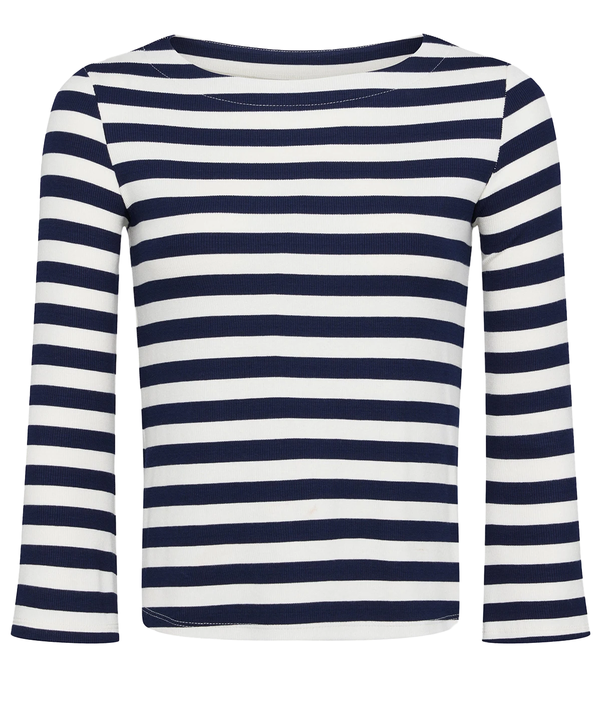 Lucille Boat Neck Top in Navy White Stripe