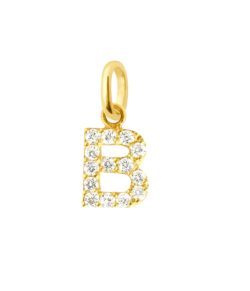 Lucky Letter Pendants in 18ct Yellow Gold & Diamonds
