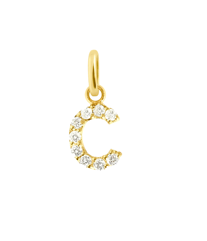 Lucky Letter Pendants in 18ct Yellow Gold & Diamonds