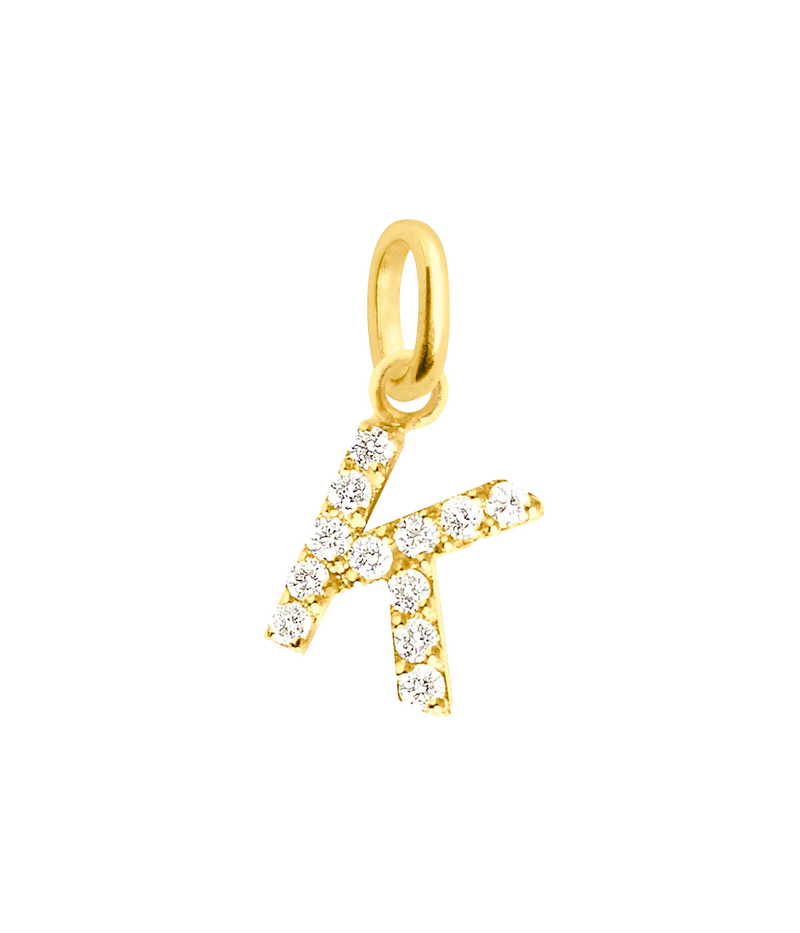 Lucky Letter Pendants in 18ct Yellow Gold & Diamonds