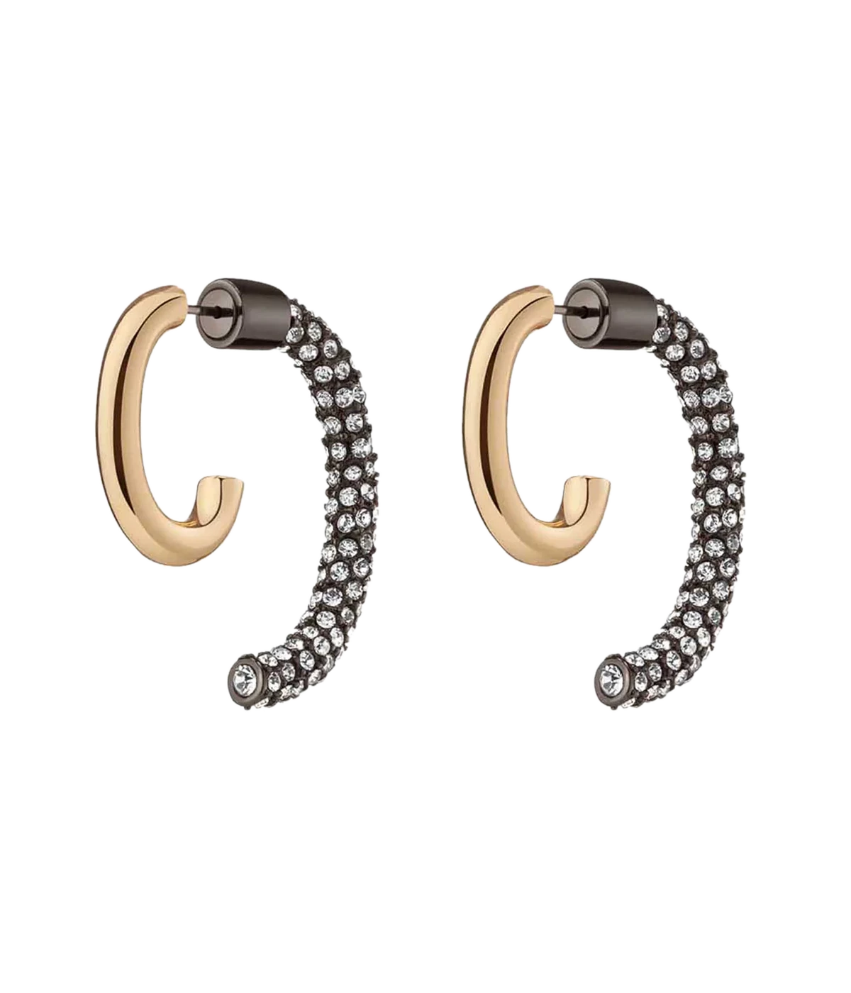 Luna Pave Earrings in Gold Crystal