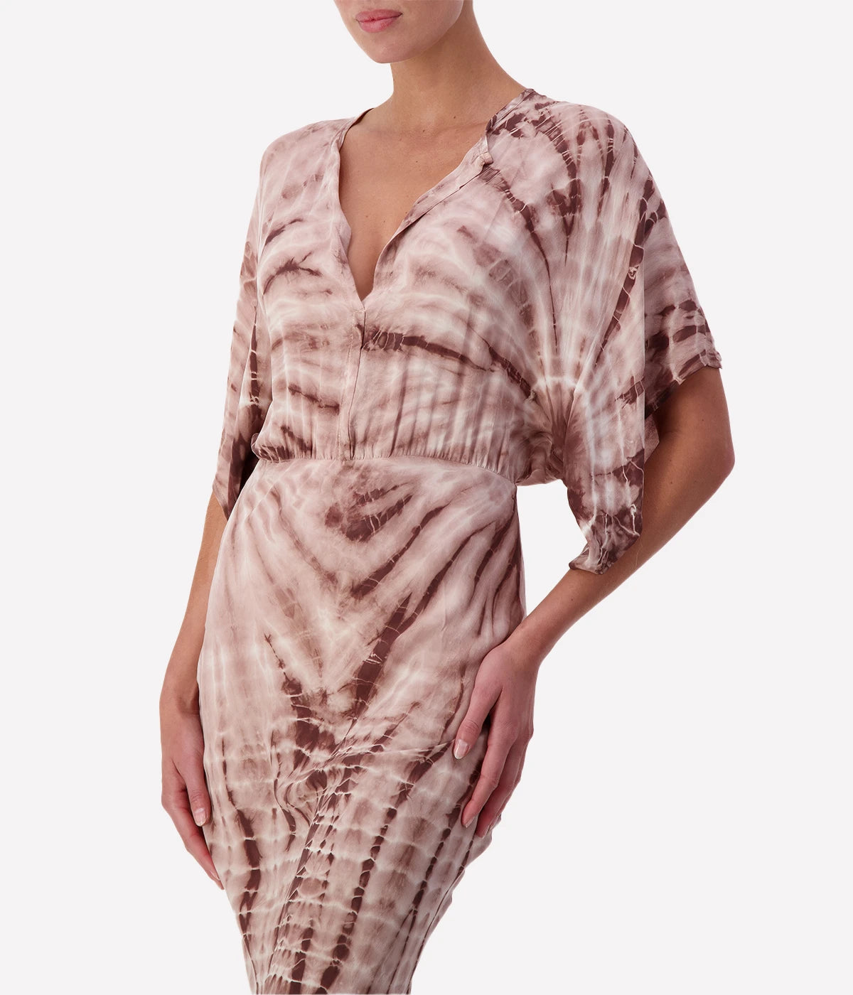 Kimono Dress in Mocha Sprial