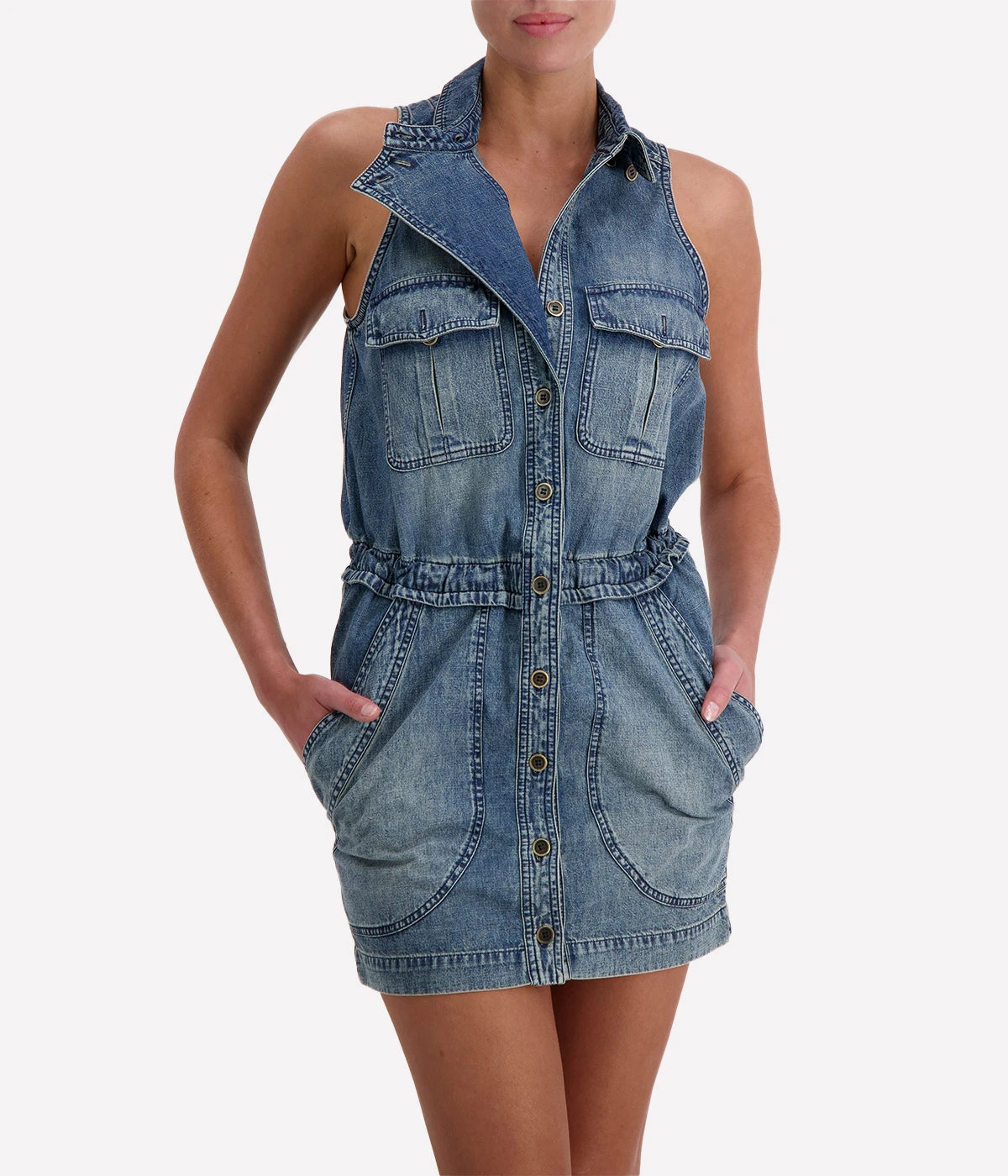 Norrine Playsuit in Faded Blue