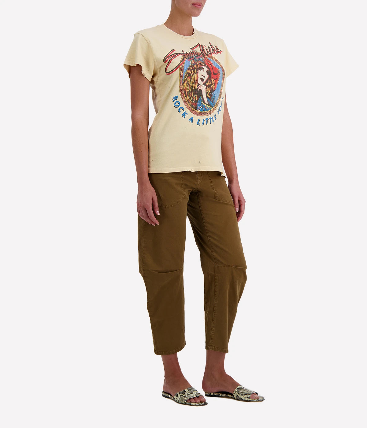 Stevie Nicks Rock A Little Crew Tee in Sun Bleach