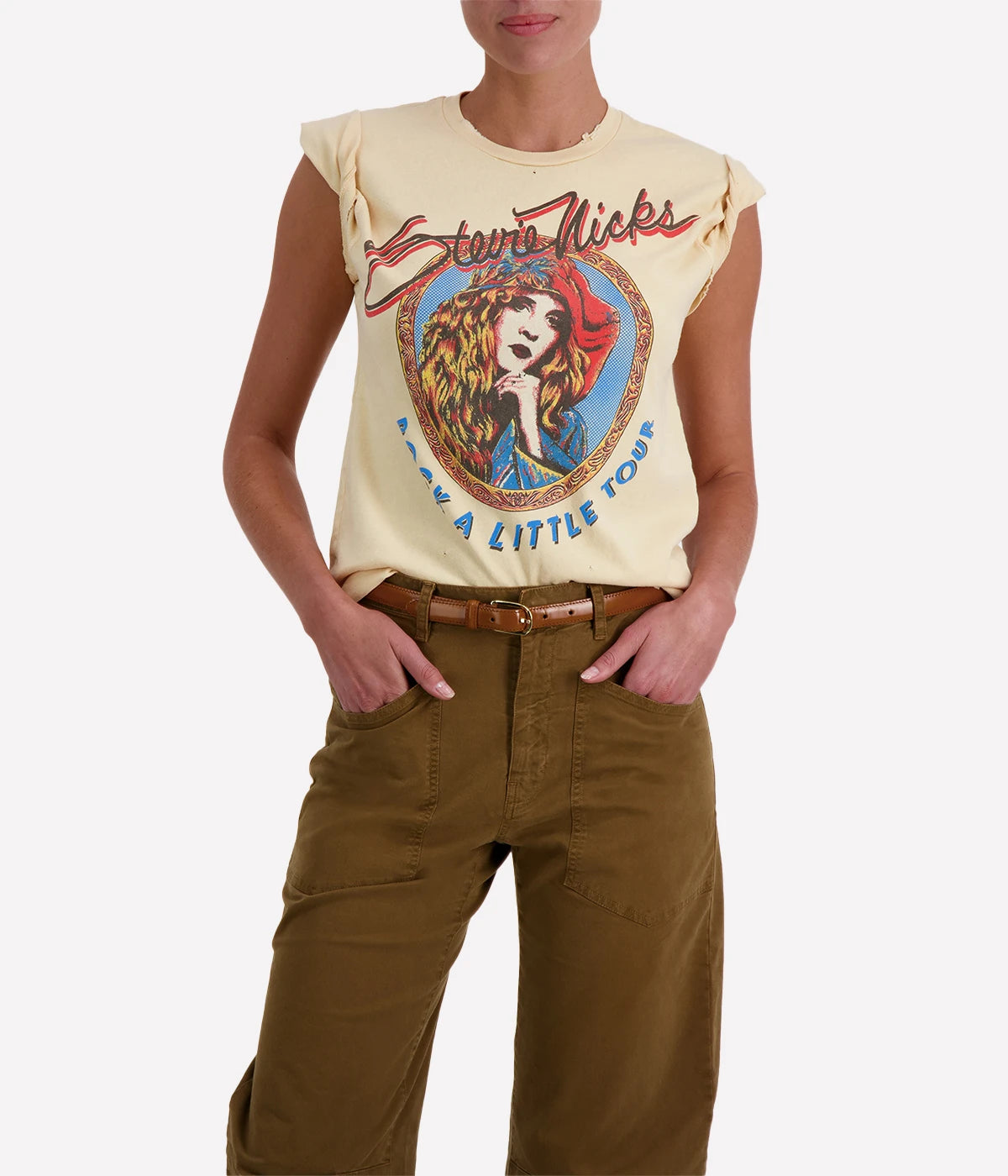 Stevie Nicks Rock A Little Crew Tee in Sun Bleach