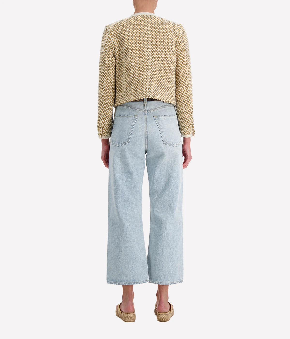 Natte' tweed short jacket in oro