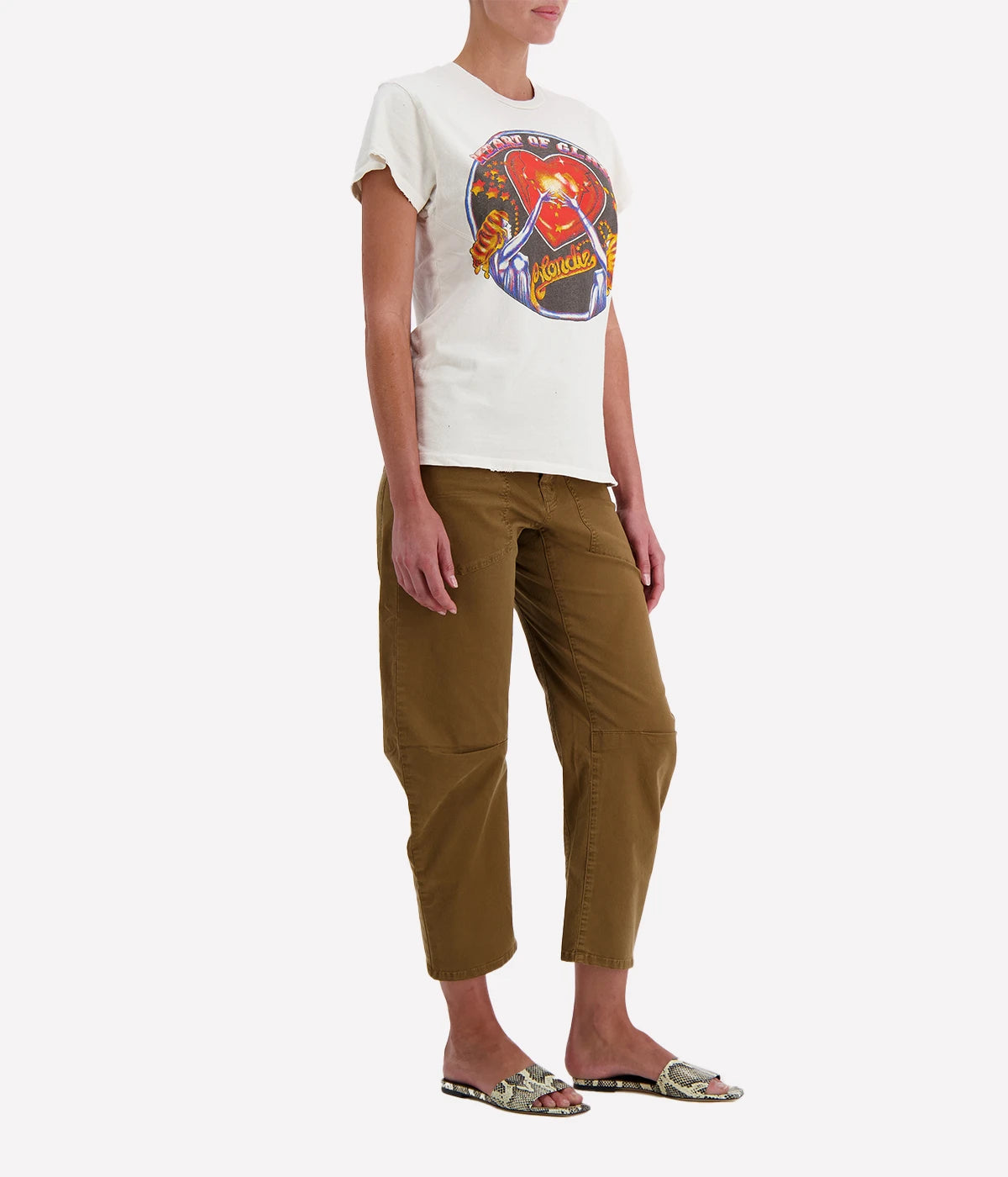 Blondie Heart Of Glass Crew Tee in Vintage White