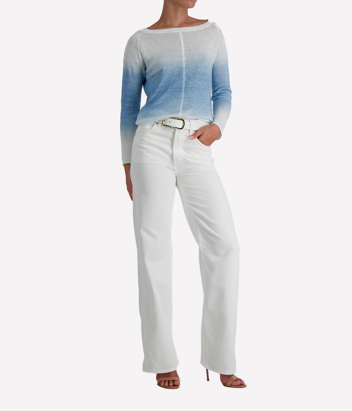 Maglia Ombre Linen Pullover in Water