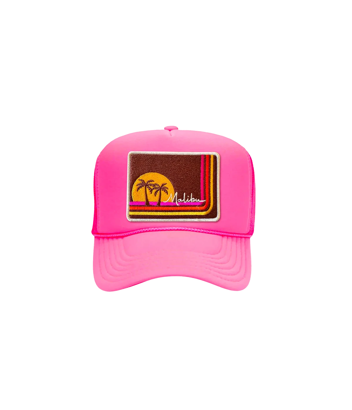 Malibu Trucker Hat in Neon Pink