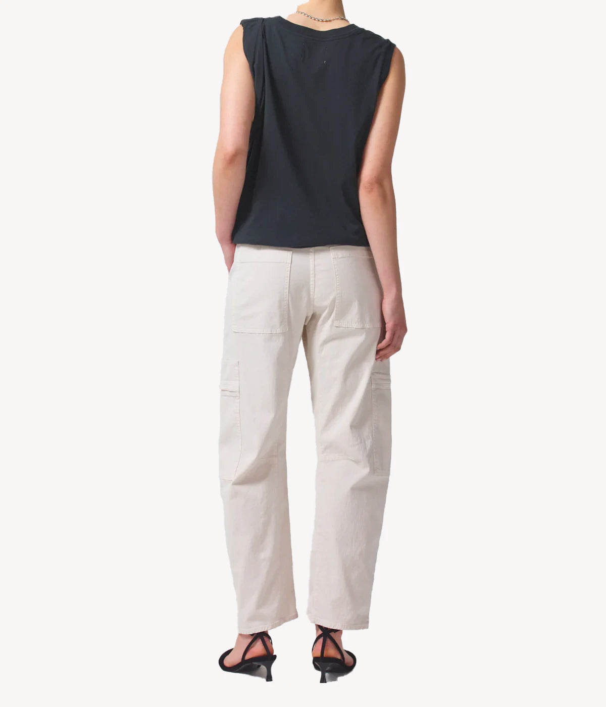 Marcelle Low Slung Cargo Pant in Oysterette