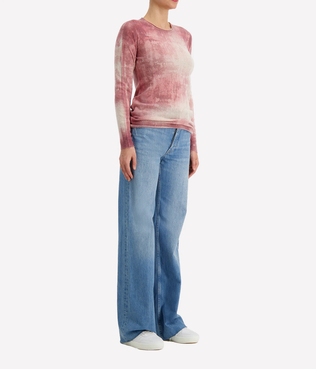 *FINAL SALE* Marmo Effect Light Cashmere Round Neck