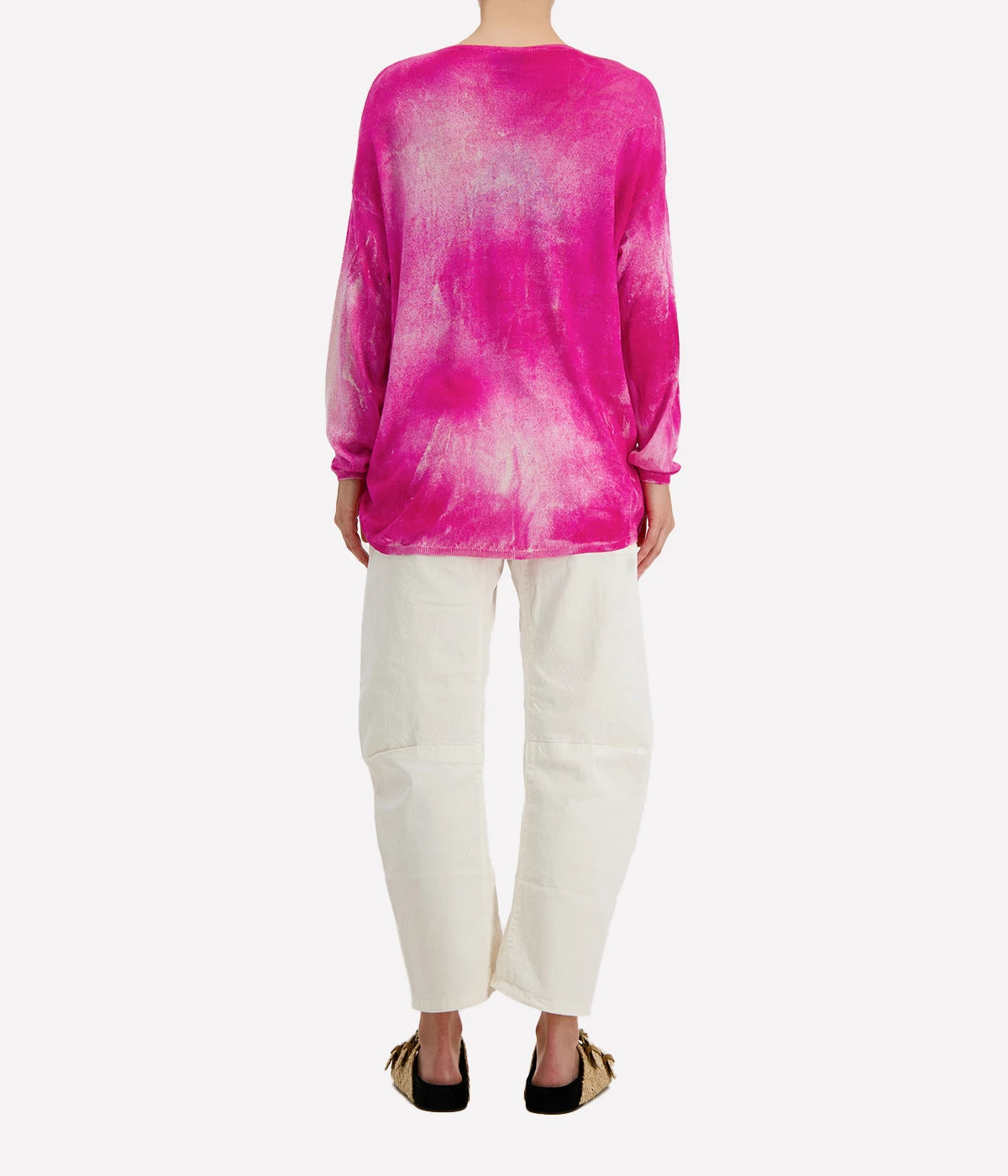 Marmo Effect Oversize V Neck Pullover in Clemantis