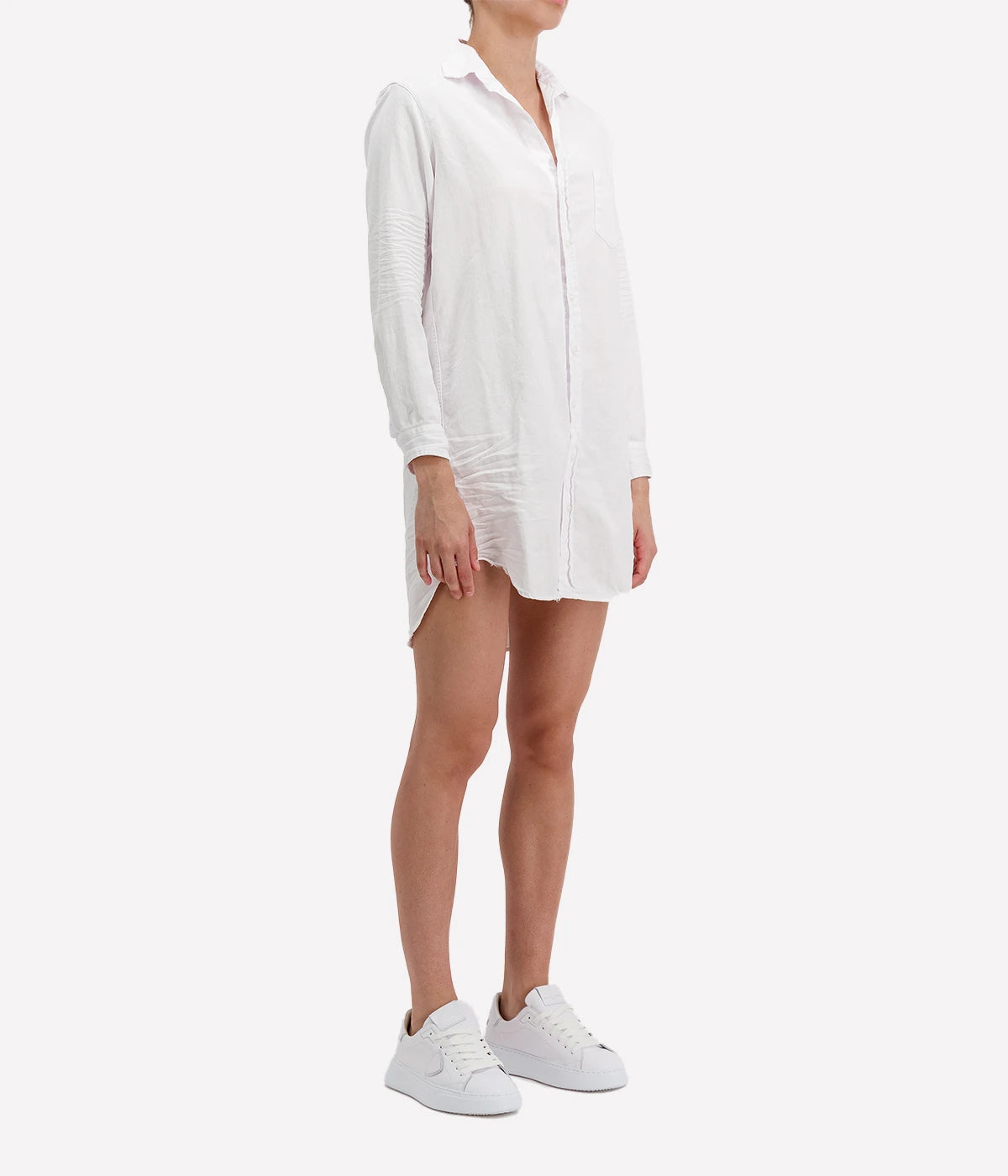 Mary Woven Denim Button-Up Dress by Frank & Eileen – Hand-Dyed Chambray Shirt Dress in 100% Italian Cotton, Long Sleeves, Just Above Knee Hemline