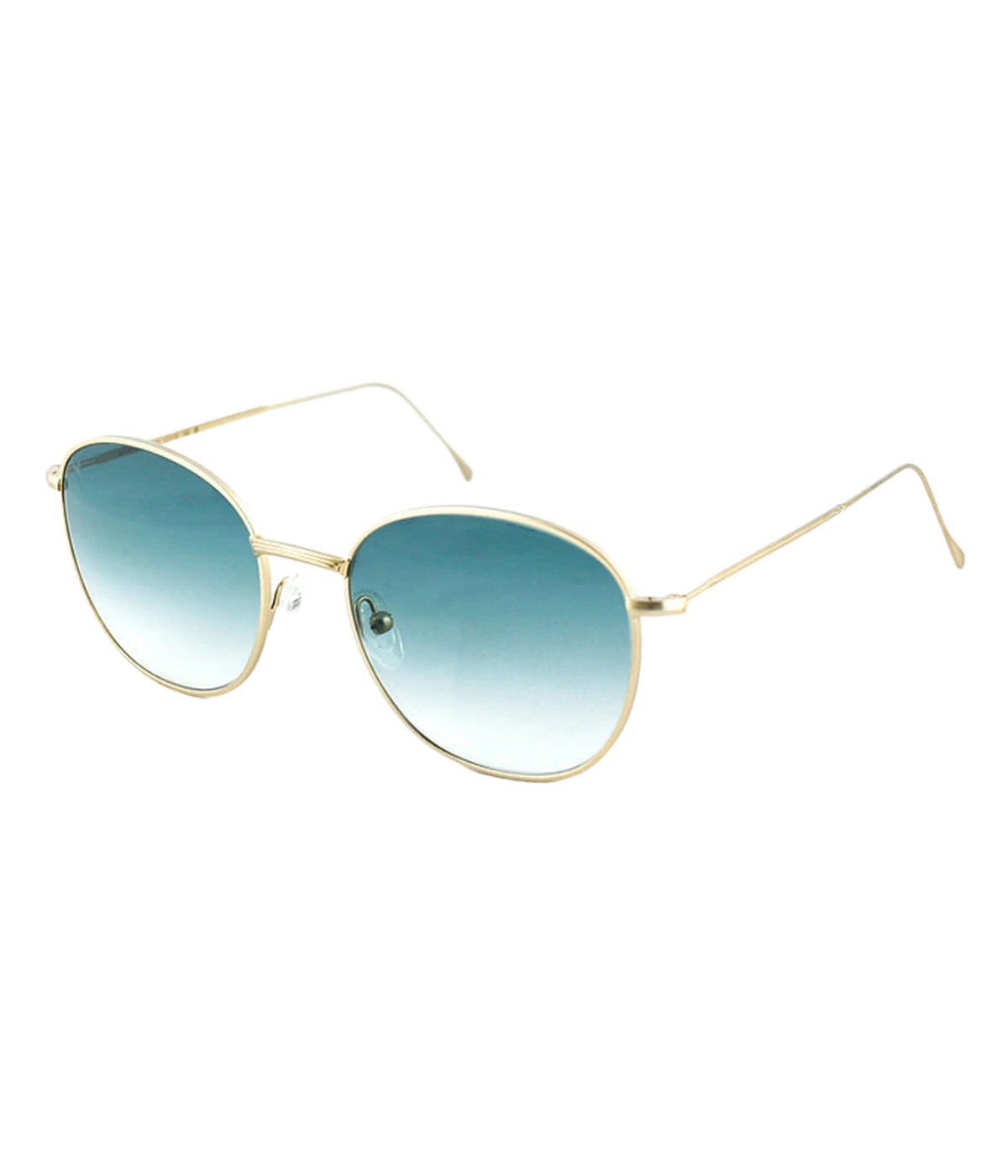 Maverick Sunglasses in Shiny Gold & Aquamarine
