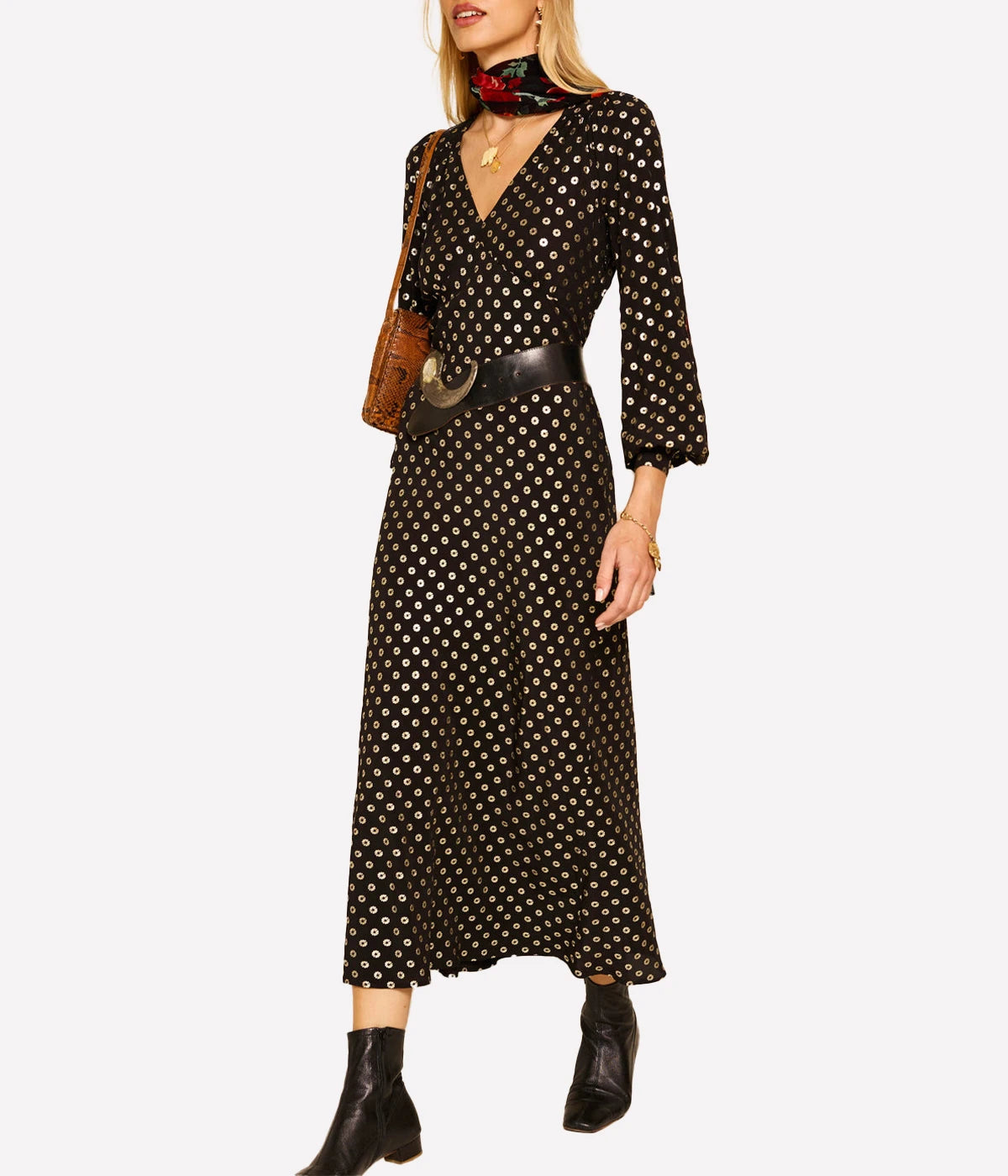 Mavis Dress in Shibori Gold