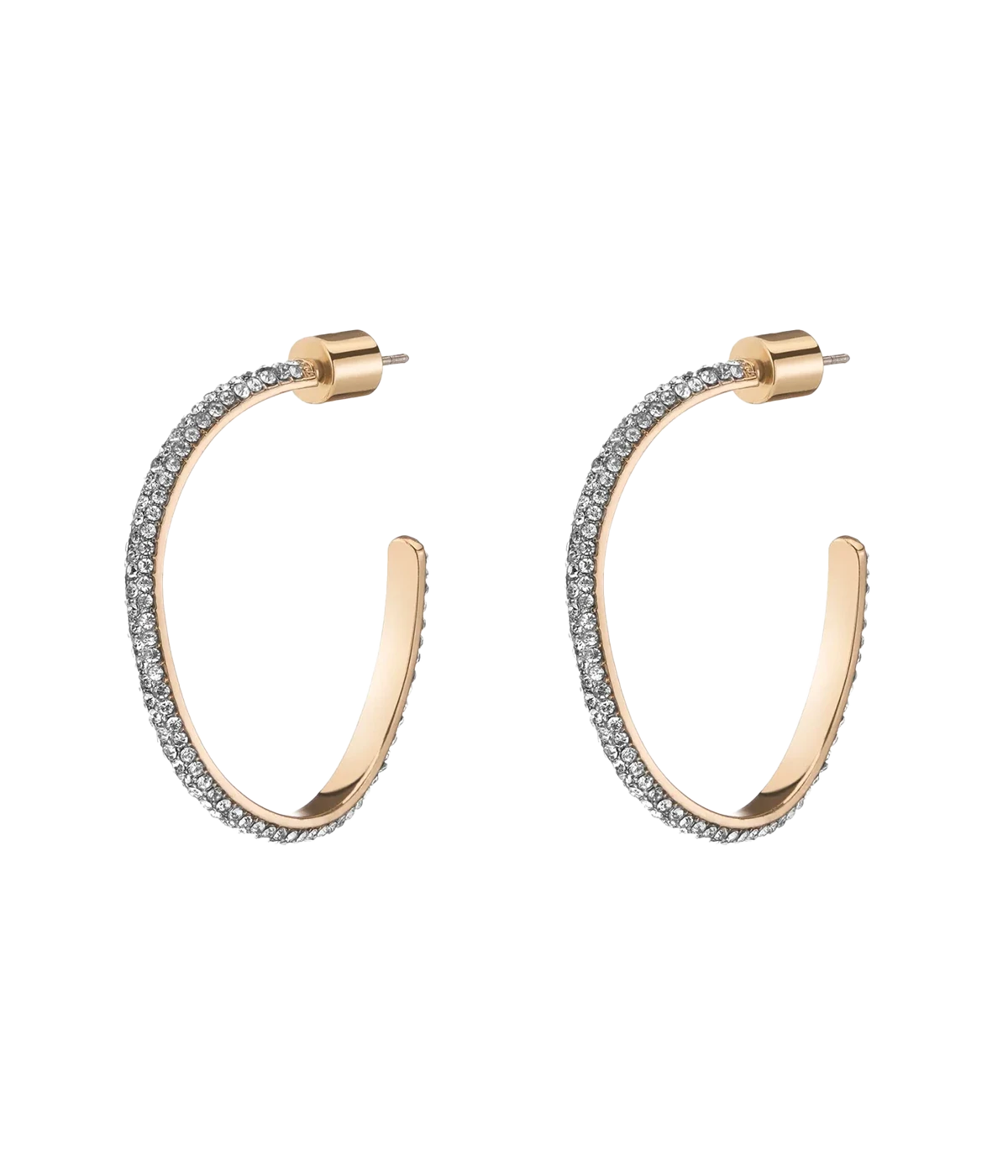 Mini Pave Calypso Hoops in Gold Crystal
