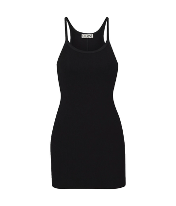 A Skims inspired figure hugging tank dress, made from cotton and modal blend, high neckline, lightweight, summer essential, summer coverup, made in USA, bra friendly, throw on and go. 