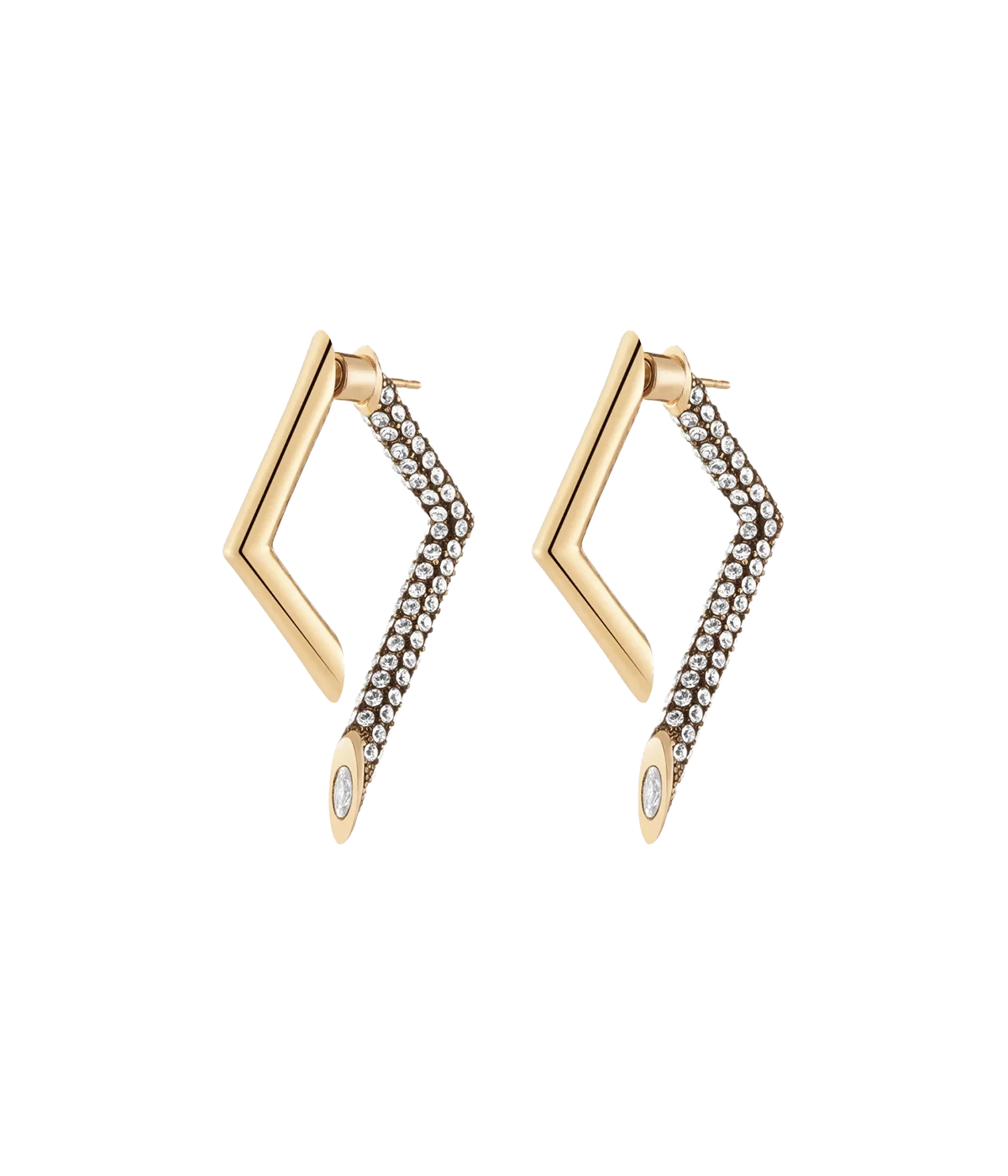 Mini Yana Pave Earring in Gold Crystal