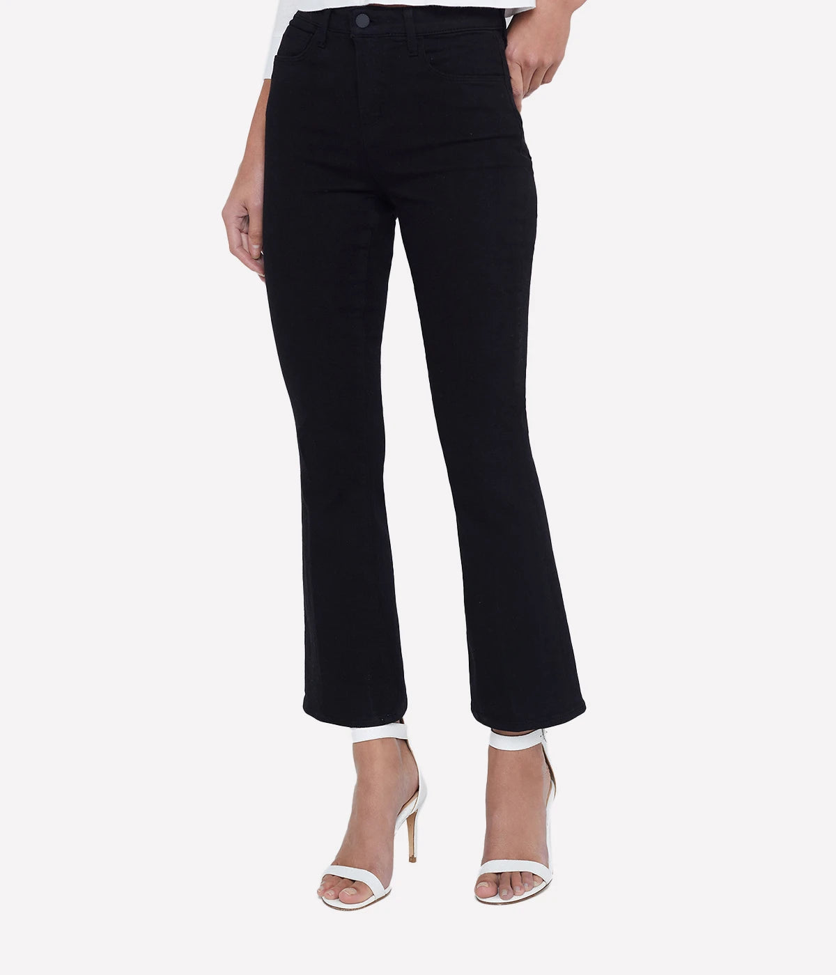 Mira Crop Boot Jean in Black
