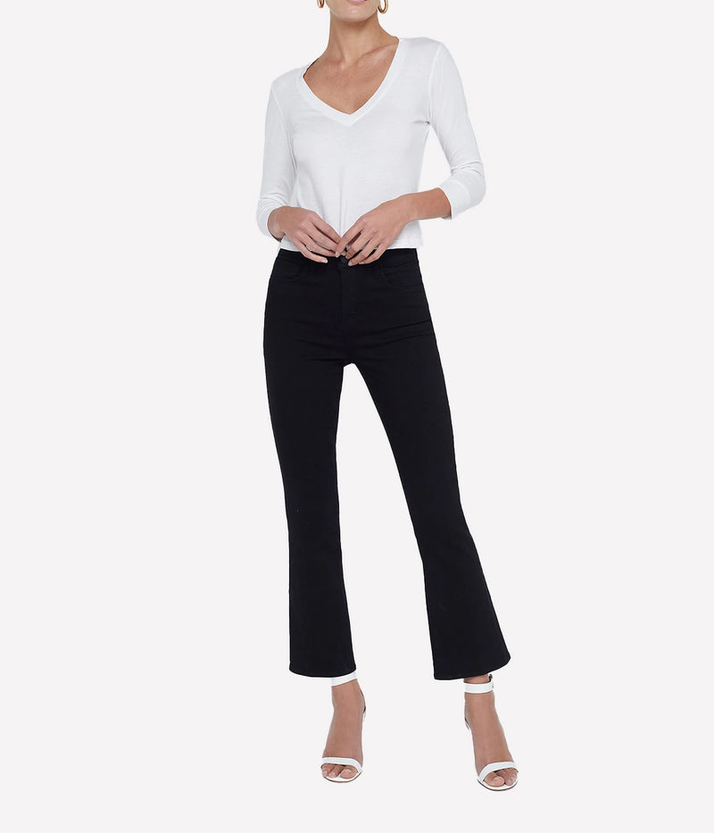 Mira Crop Boot Jean in BLACK