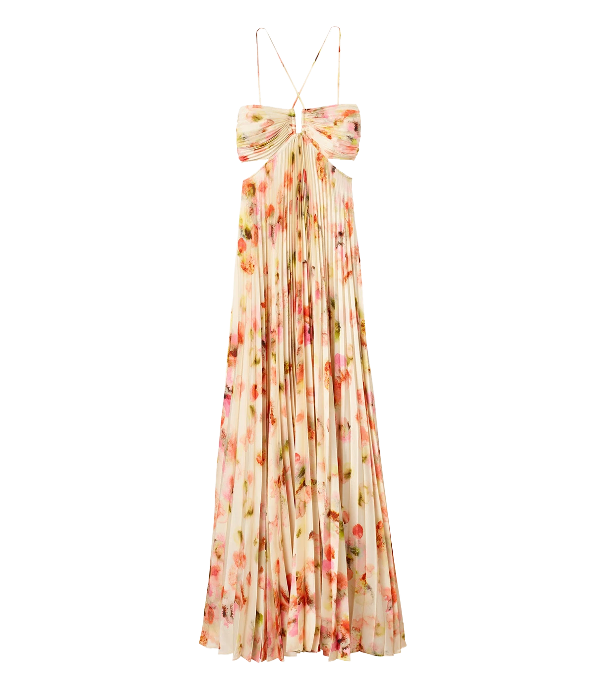 Moira Dress in Pale Peach Multi