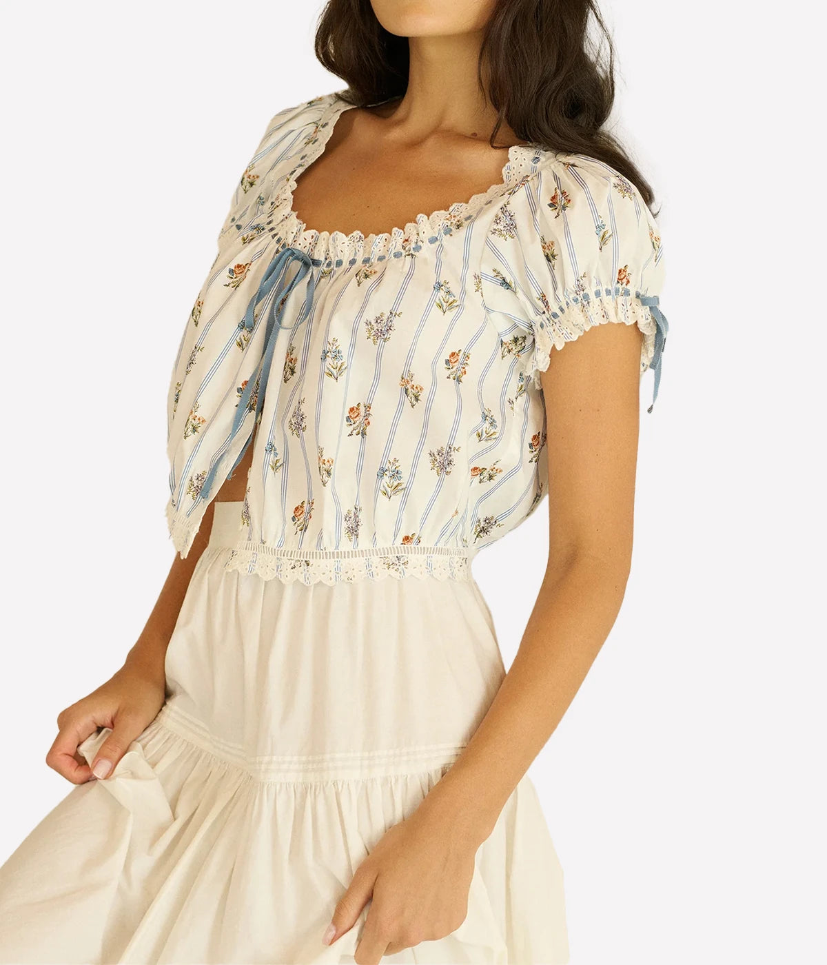 Nera Top in Fleurs De Bordeaux