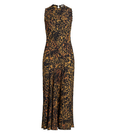 Clea Sleeveless Bias Midi Dress in Savannah