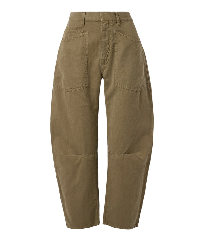 Shon Linen Pant in Olive Green