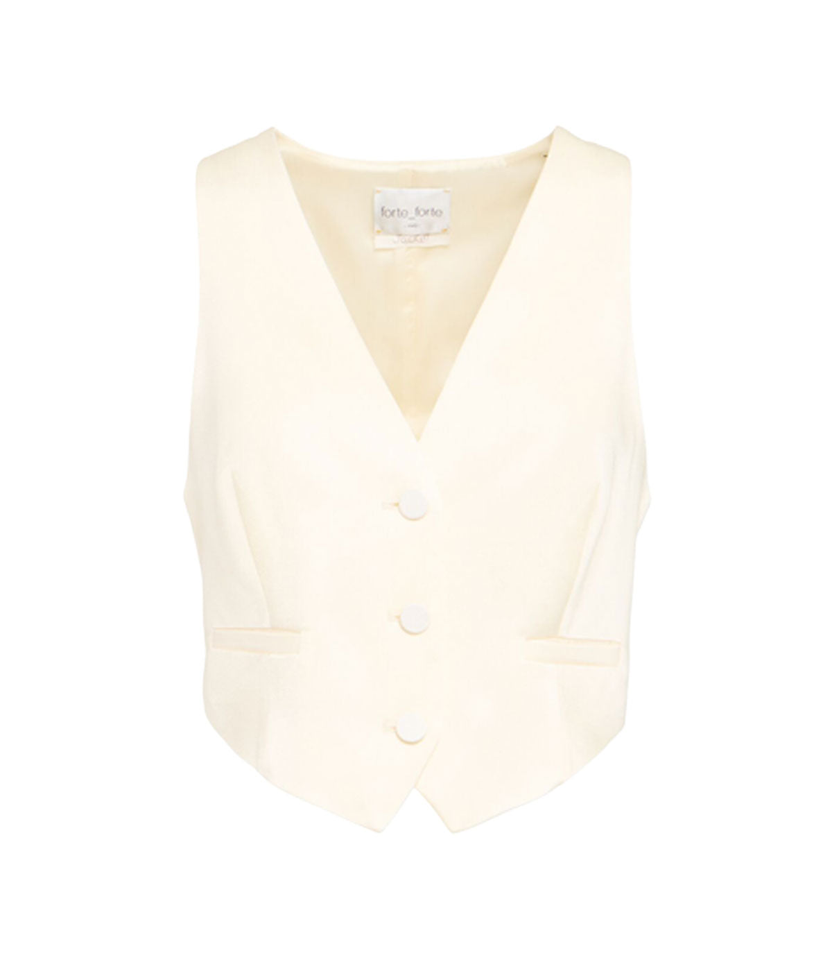 Shiny anvers satin cropped vest in giglio