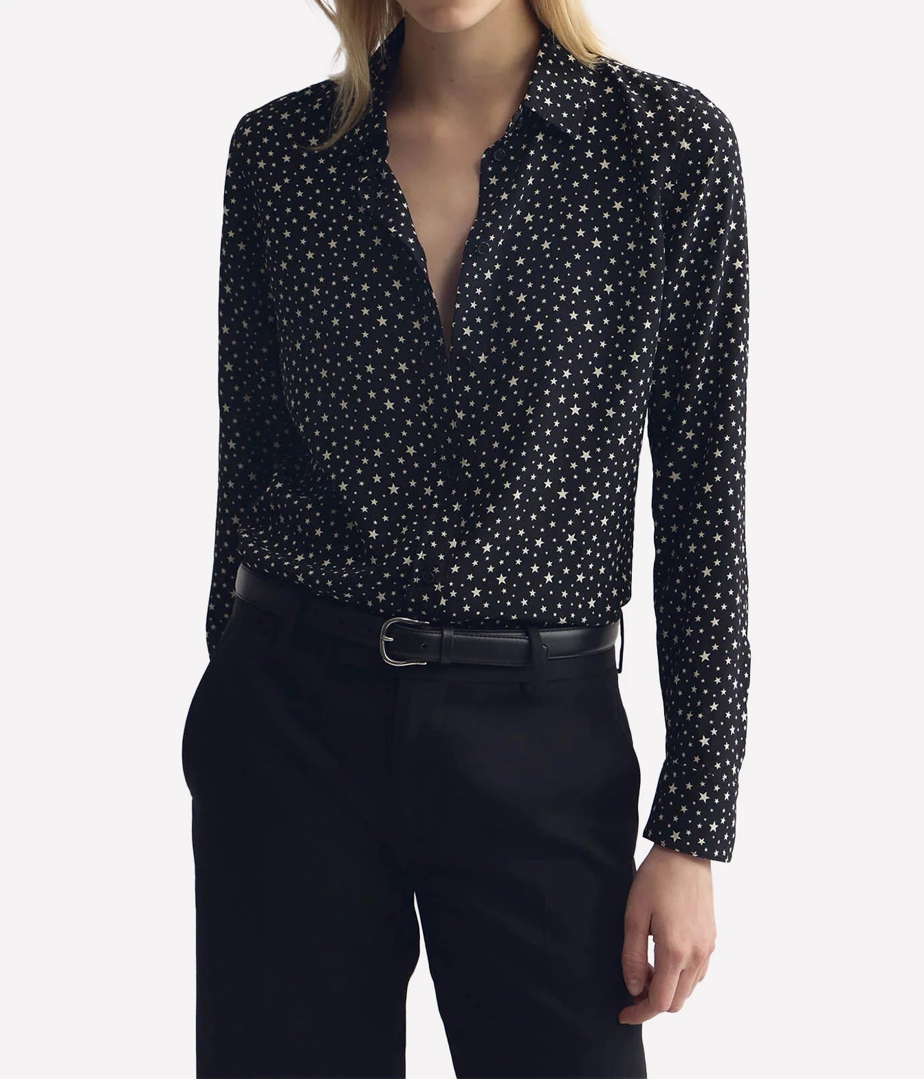 Gaia Slim Shirt in Black Ivory Star