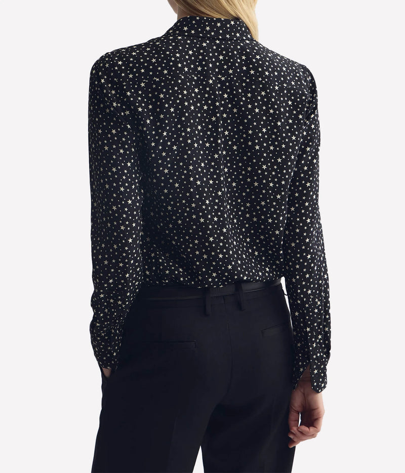 Gaia Slim Shirt in Black Ivory Star