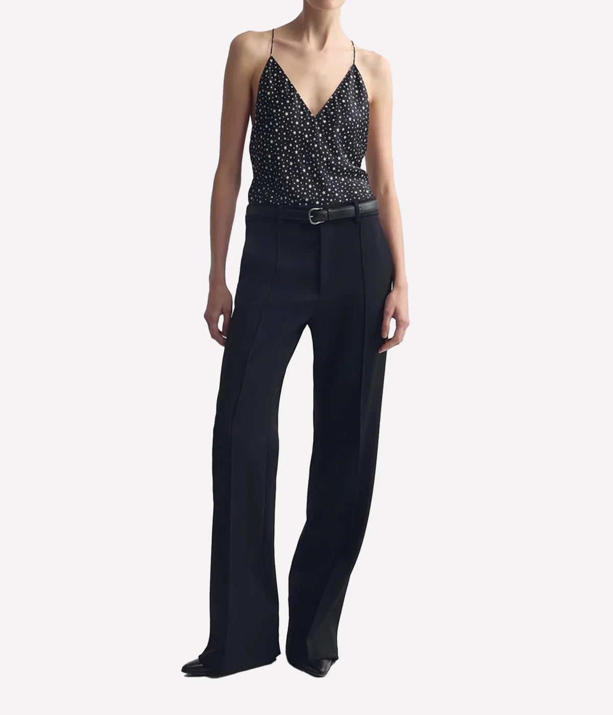 Emile Cami Top in Black Ivory Star