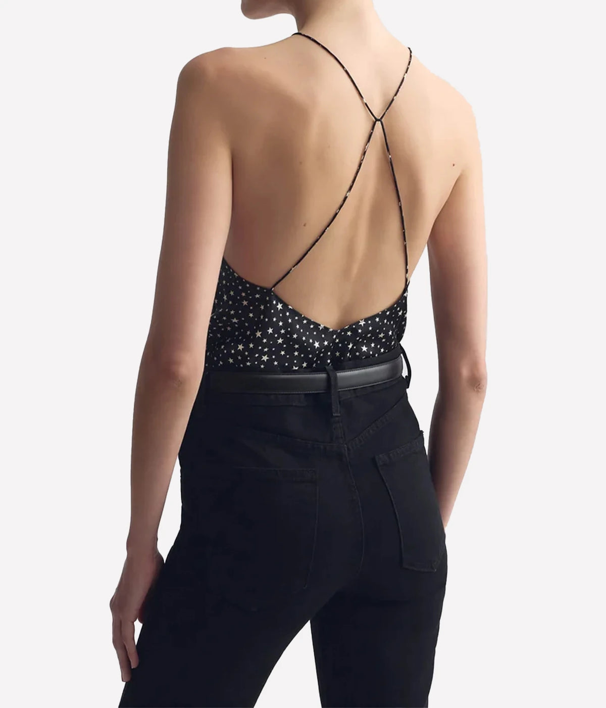 Emile Cami Top in Black Ivory Star