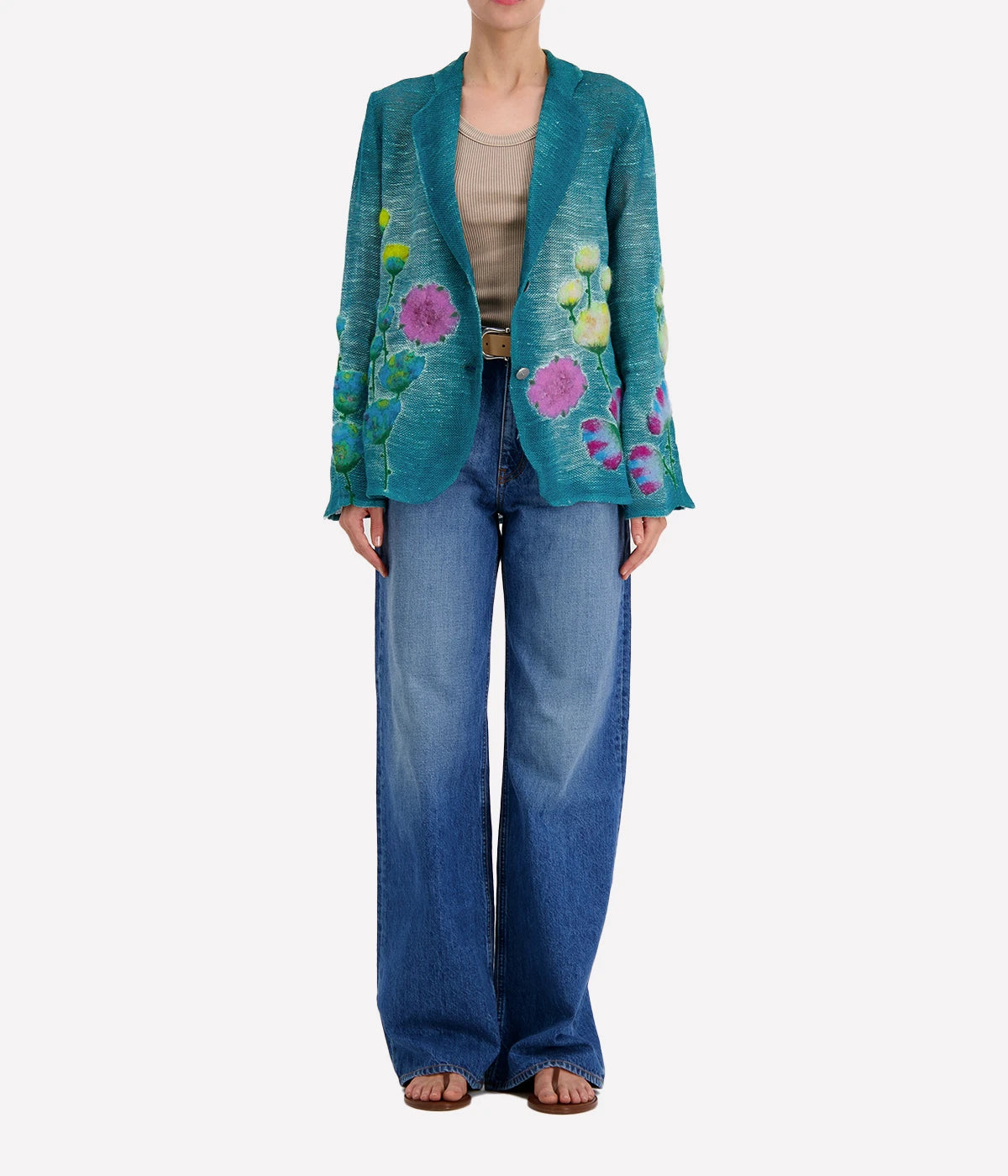 Needle Punch Flowers Jacket in Provance