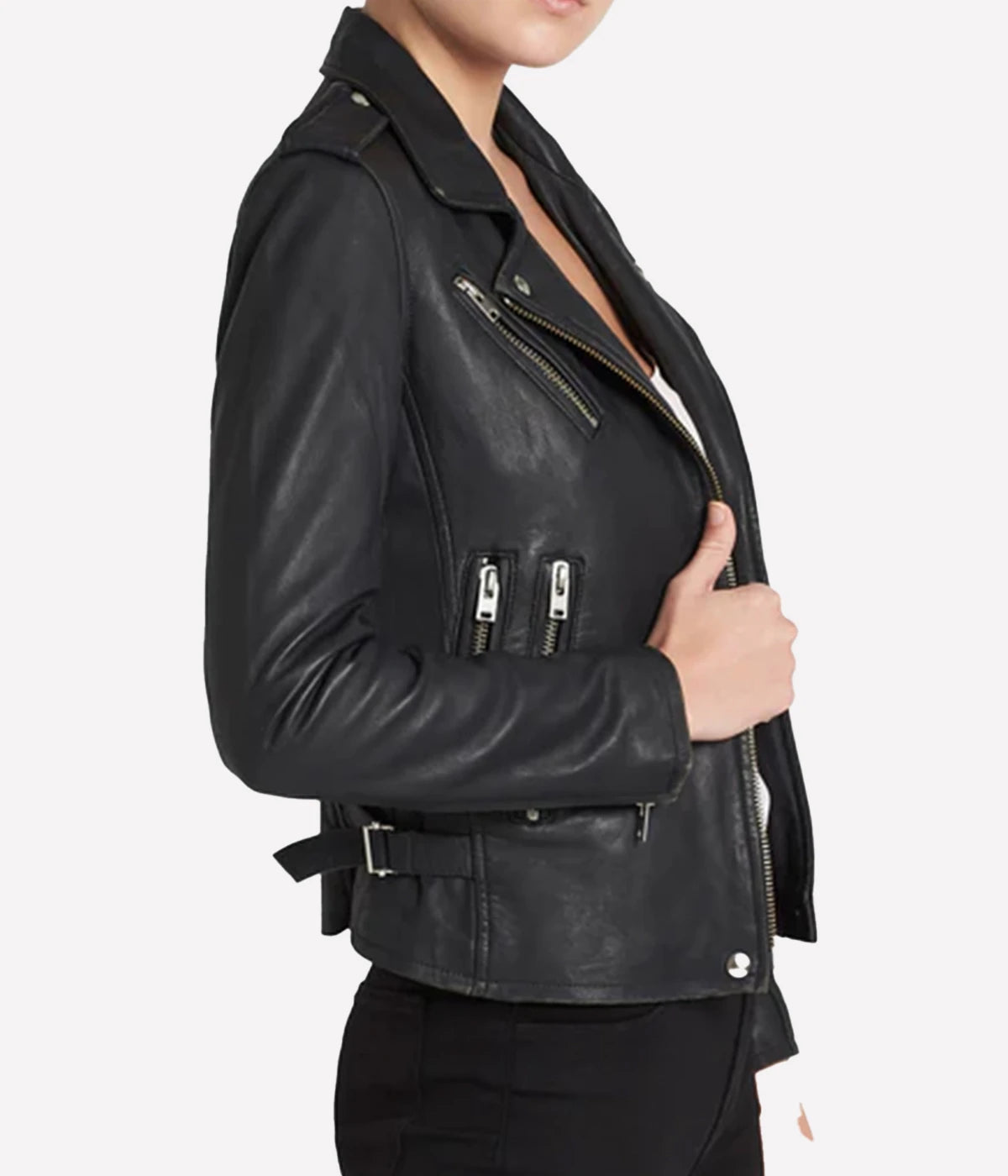 Newhan Biker Jacket in Black