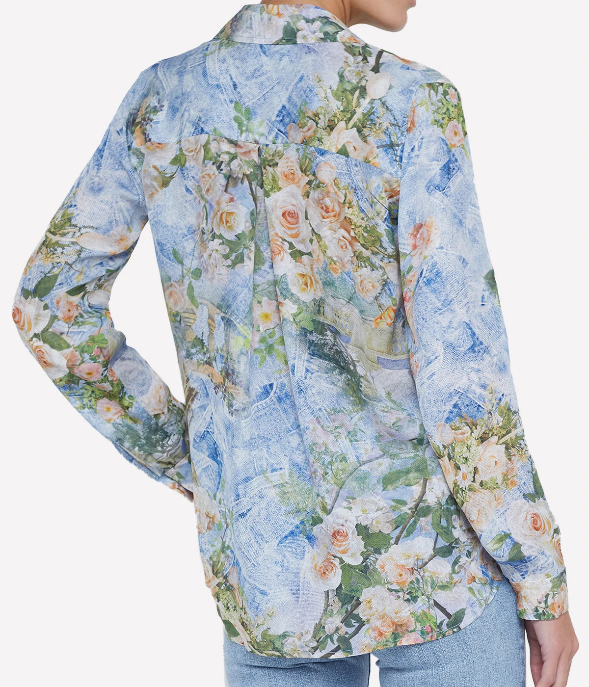 Nina L/S Blouse in Multi Floral Denim