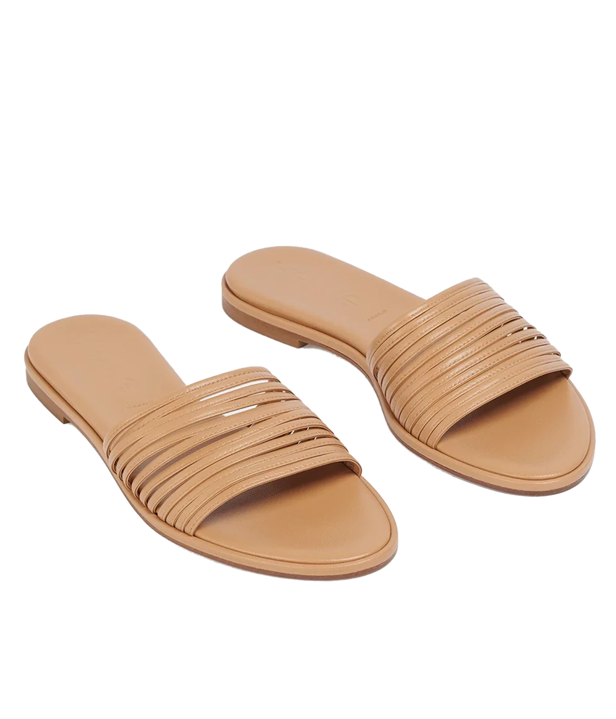 Noa Nappa Leather Flat in Hazelnut